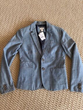 J. Crew Chambray Cotton Blazer 00